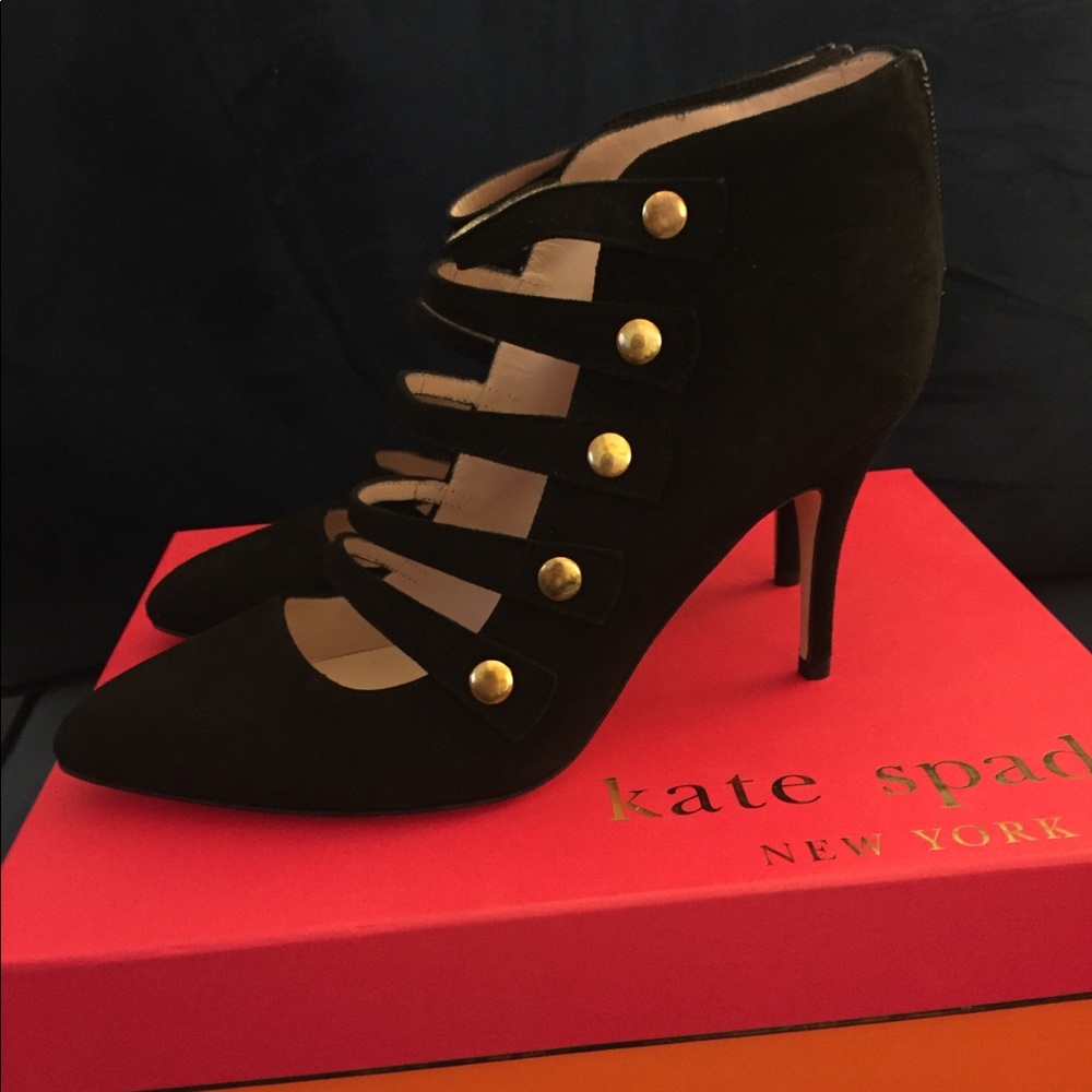 Kate Spade Black Suede Navia Heels